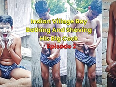 Indian horny bottom gay bathing nude in public and showing his big cock