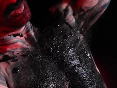 Father Demon jacking his fat man rod for his tiny satans. (Troy Daniels Halloween Exclusive)