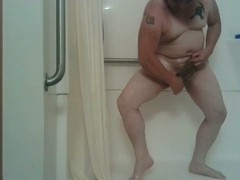 Arab daddy cam, bear shower solo, arab muscle shower