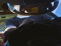 Jacking Off and Cumming in Car at Parking Lot - Anguish Gush