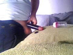 Cock with self-made cocksleeve and rings suck glans vacuum
