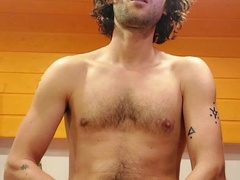 Inked Hippie Man has Strenuous Noisy Ejaculation and Adorns his Mitt with Warm Jizm