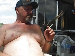 Playing with my tits and belly