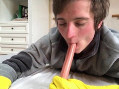 Joy at home with leather trousers