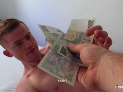 Redheaded twink takes a facial after raw anal