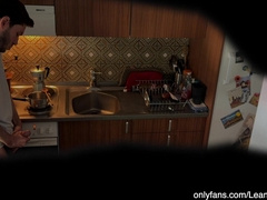 My grandpa caught me wanking in his kitchen!