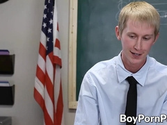 Big dick twink Jordan Dallas sucks cock and fucks for grades