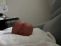 Ebony twink plays with toy
