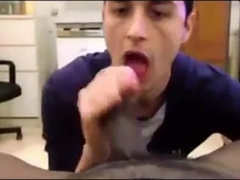 dude enjoys sucking a big black cock 7