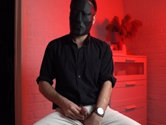 Masked Handsome Man Noel Dero Watches Kinky Porn And Jerks Off. Loud Moans And Orgasm Of A Young Guy