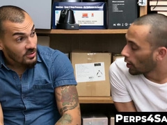 Perps4Sale.com - Handsome muscle guard dominates two inked criminals