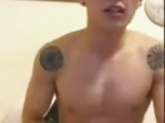 Asian guy wanking
