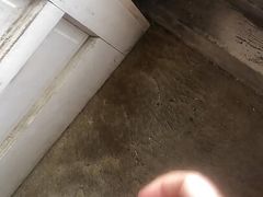 Big cum shot at the front door