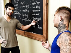 Middle-aged schoolboys Brian Michaels and Ty Mitchell fuck on camera