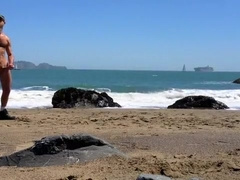 megasquirt xxl beach jack off cum