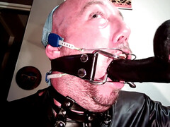 Dildo deepthroat, gay spider gag, braces