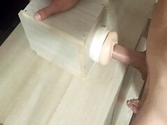 Rough fucking my fleshlight. Hands free cumshot