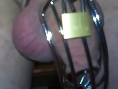 I love jerking #21 - Walking around in a Caged Penis