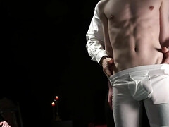 Submissive lad is geting used by three dominant men