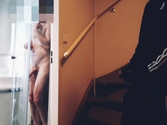 gay-for-pay roomy caught privately wank off while warm boy shag himself under bathroom