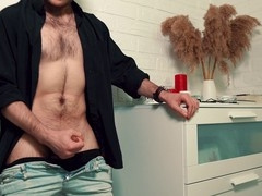 Bear jerks off cums 4k