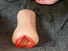 Two ruined orgasms with blowjob toy