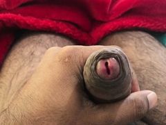 Big hole with Uncut Big Black dick masterbating with panty