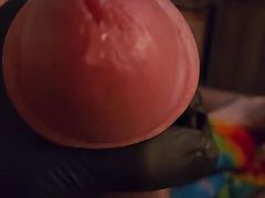 Pumped uncut cock