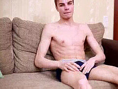 skinny boy Marek slides Big Dildo Deep in His Ass