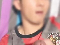 cumming on my asian twink buddy's face & mouth (1'10'')