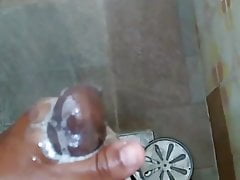 In the shower, full of lust I decided to relieve the weight