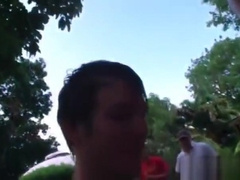 Gay orgy with student 18+ giving BJ in close-up