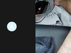 Puppy cumming in sock and wearing to gym..