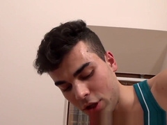 Twink in briefs gets handjob and oily massage