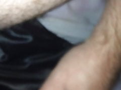 Me in Adidas satin nylon shiny light pink black short