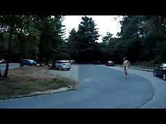 Me as only one nude at parking place
