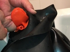 locked in my studio gum mask with my pee my jizz and my braces
