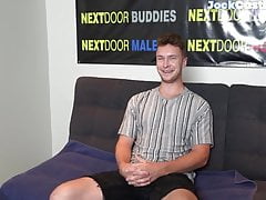 Casted jock amateur cumming in close up