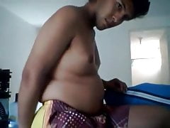 Cute Latino enjoys his new belly