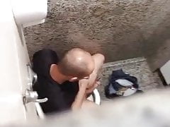 cleaning his hard cock