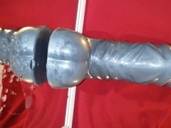 Prostate milking with HUGE dildo in Chastity till orgasm345