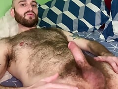 Travis Busts All Over His Sexy Hairy Body!
