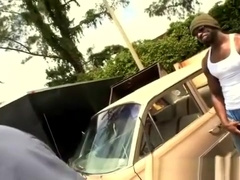 Boy orally pleases black dudes schlongs