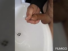 Soaping and Washing my horny uncut cock fingering foreskin