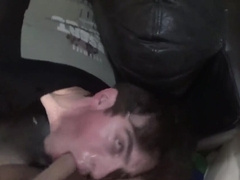Slender boy shoves pair of big dicks in his little holes for full damage