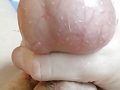 My cousin says she will slap my balls if I lick her badly, so squeeze my testicles