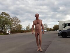 Naked at the cruising parking