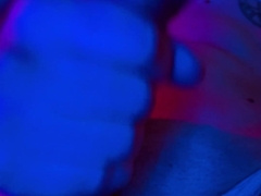 Sissy sonnie gives a gargle on his hefty salami