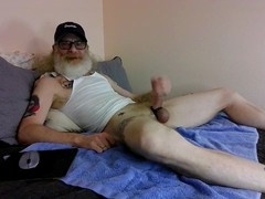 Horny older man JerkinDad14 pleases himself with a dirty cumbot Bator session