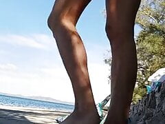 Thong walk at the beach